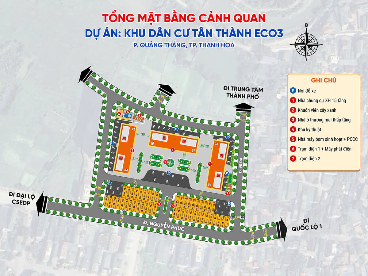 mặt bằng cảnh quan dự án Tân Thành Eco3